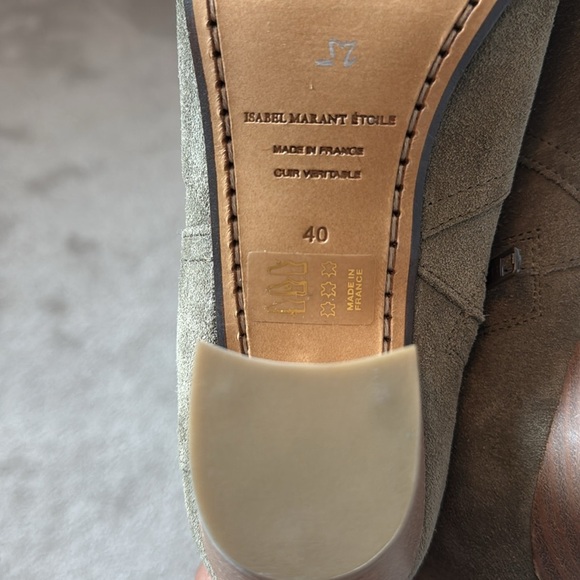 Isabel Marant Dicker Suede Ankle Bootie Boots Sage Green Sz 40 = US 10 - Picture 11 of 11